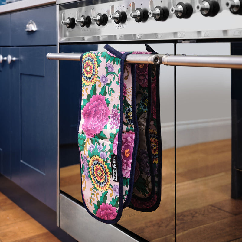 indian dagger print oven gloves on oven lifestyle image