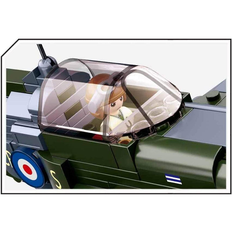 Sluban British RAF Spitfire Brick Model Mini figure in cockpit