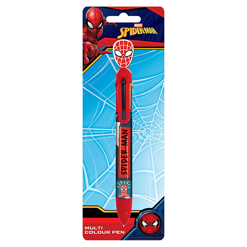 spiderman multicoloured pen in branded packaging on a white background
