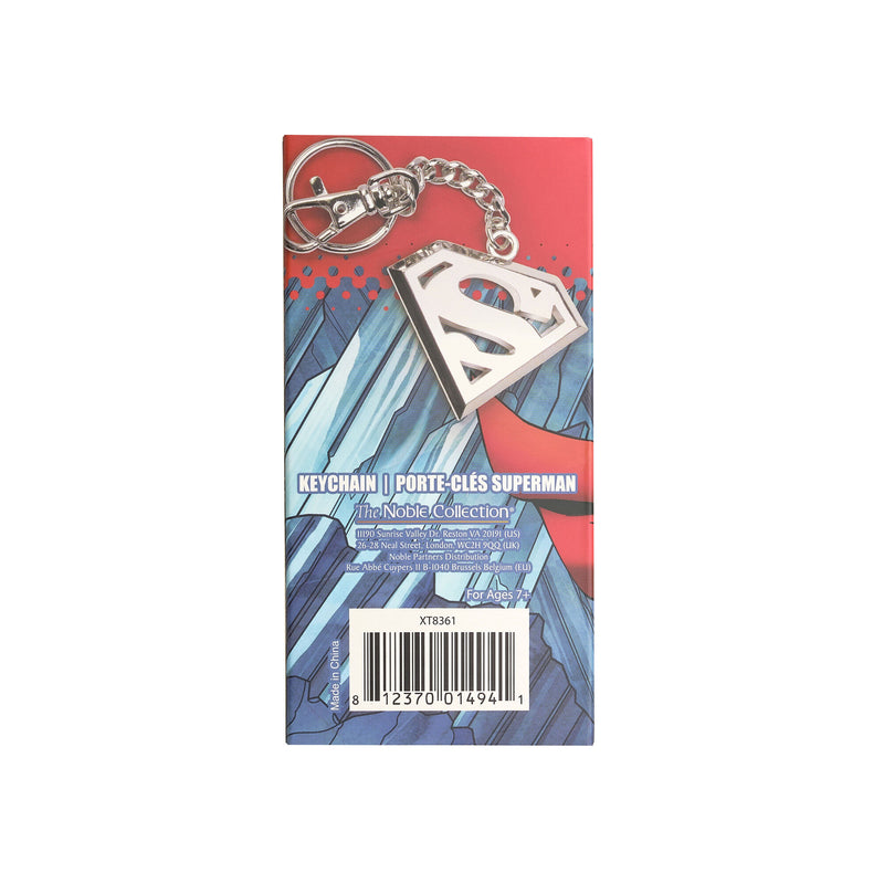 superman logo keychain back of packaging