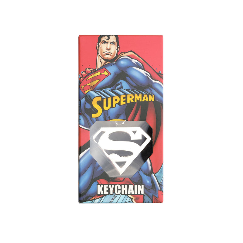 superman logo keychain front of packaging