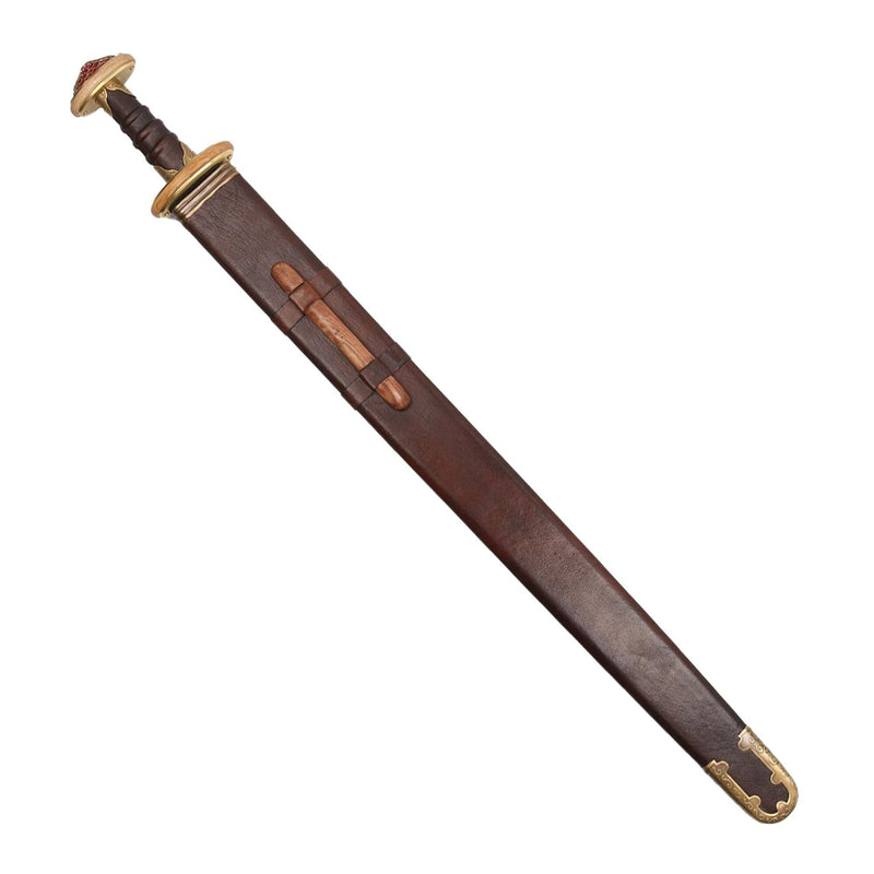 sutton hoo replica sword sheathed back of scabbard