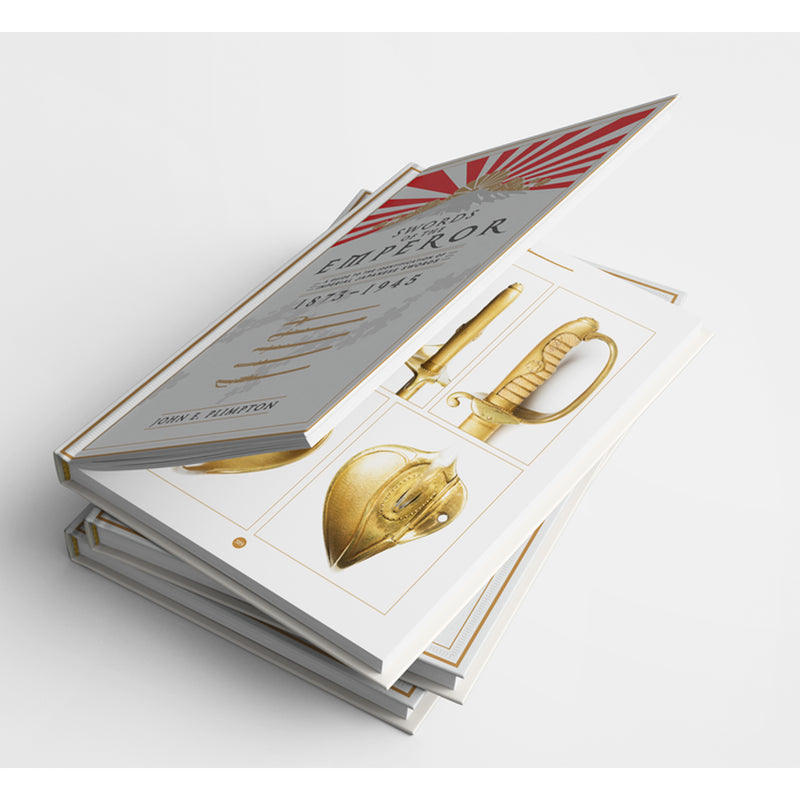 Book titled 'Emperor' with gold illustrations on a white background