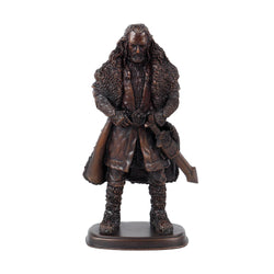 Bronze statue of Thorin Oakenshield in a detailed costume on a white  background from the front