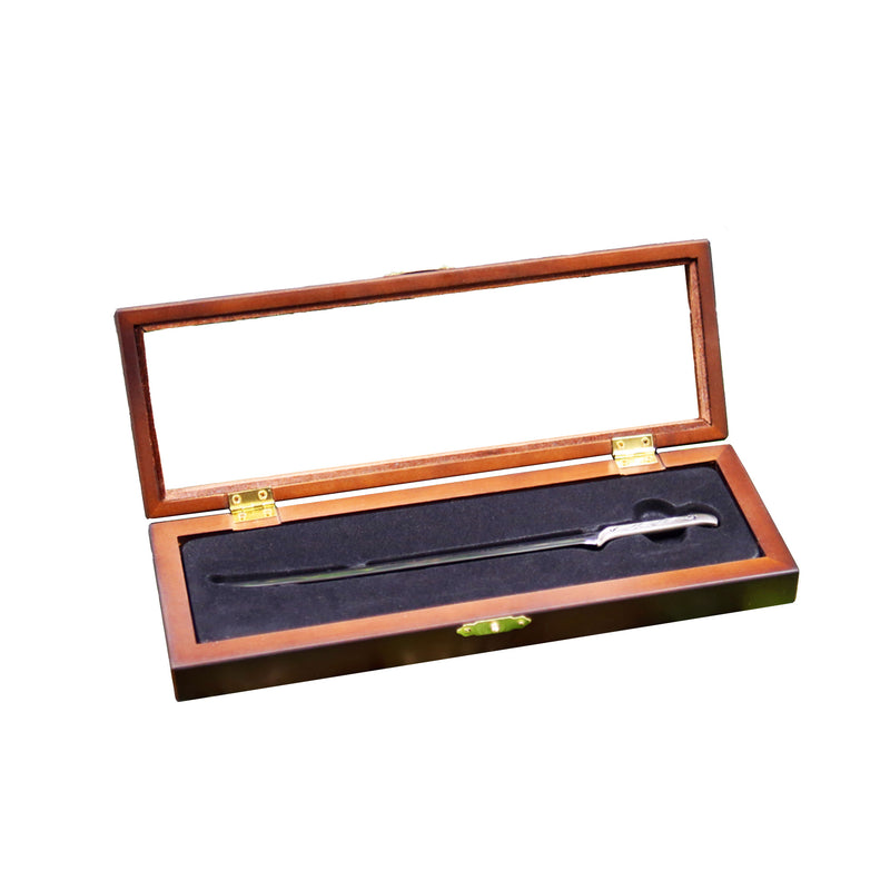 Thranduil’s sword letter opener in open wooden display box 