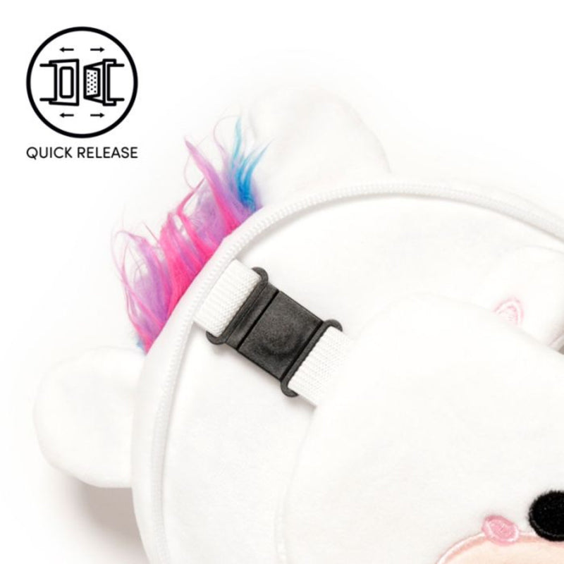 Unicorn Plush Travel Pillow & Eye Mask
 clasp detail
