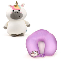 Unicorn 2 in 1 Plush Travel Pillow both forms
