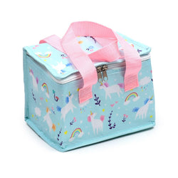 Unicorn RPET Cool Bag Lunch Bag
 front right zipped up