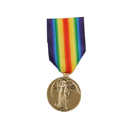 full size gold plated victory medal replica badge front