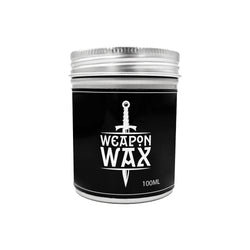 metal weapon wax tub with black label