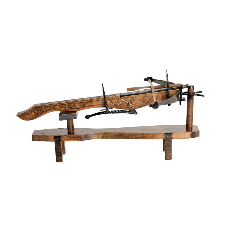 wooden crossbow with crossbow pointing to the right