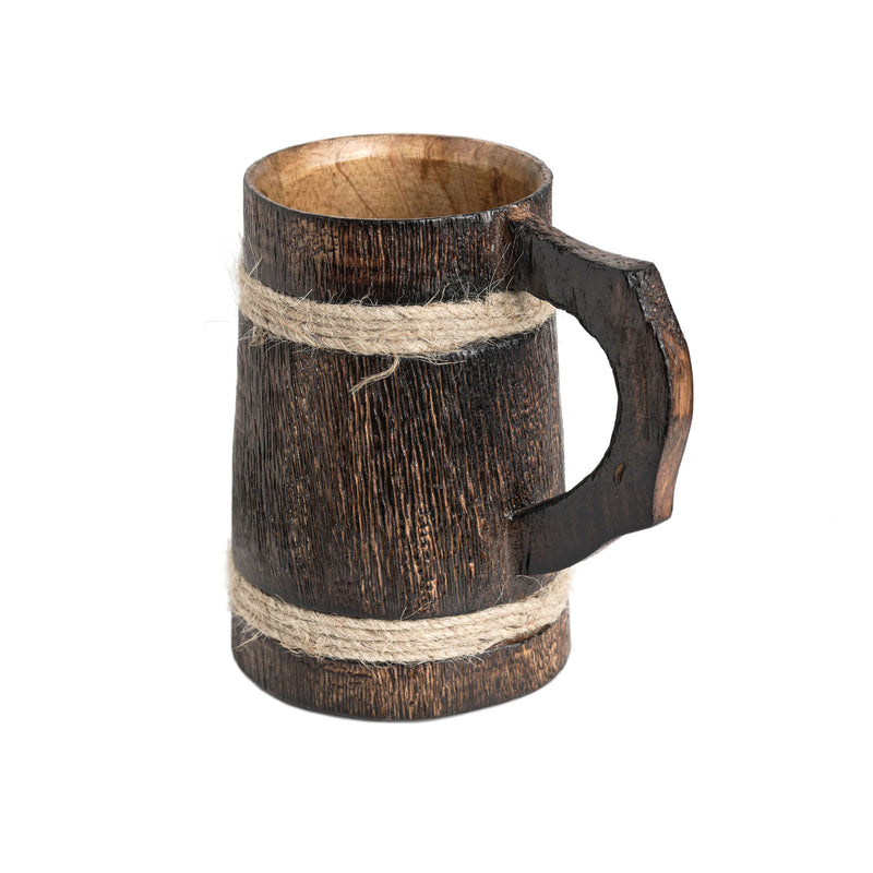 wooden historic style tankard right side