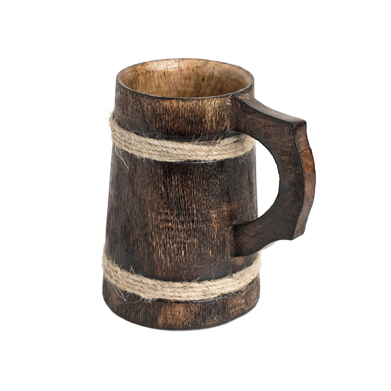 wooden historic style tankard right side