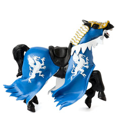 Papo: Blue, White and Gold Dragon horse right side profile