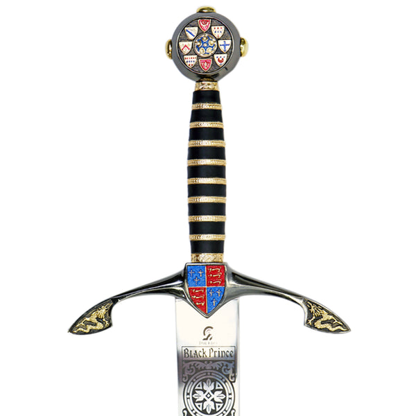 This beautifully produced sword is a reproduction of that wielded by Edward, The Black Prince. With with intricate detailing on the black hilt and beautiful engravings on the blade this replica weapon makes a fantastic display piece for any weapon and history enthusiasts home.