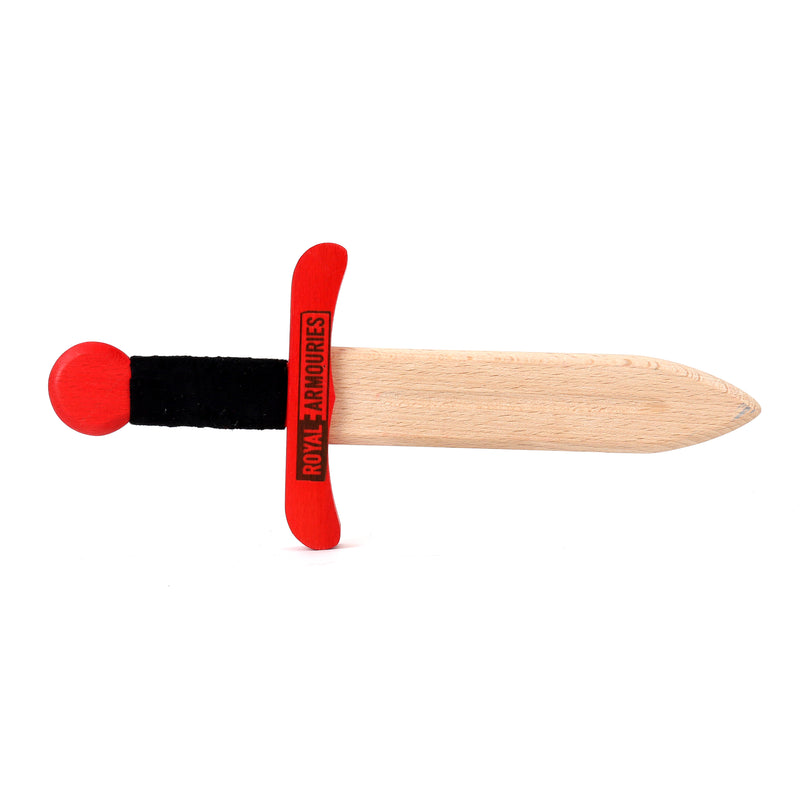 Wooden Dagger black and red unsheathed logo side