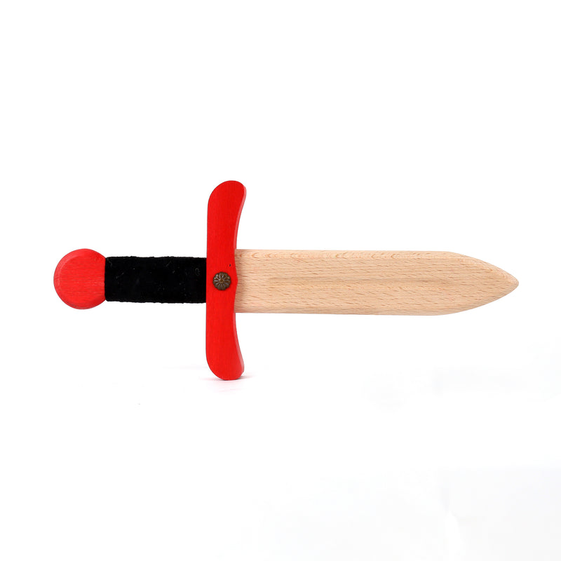 Wooden dagger with scabbard — black and red