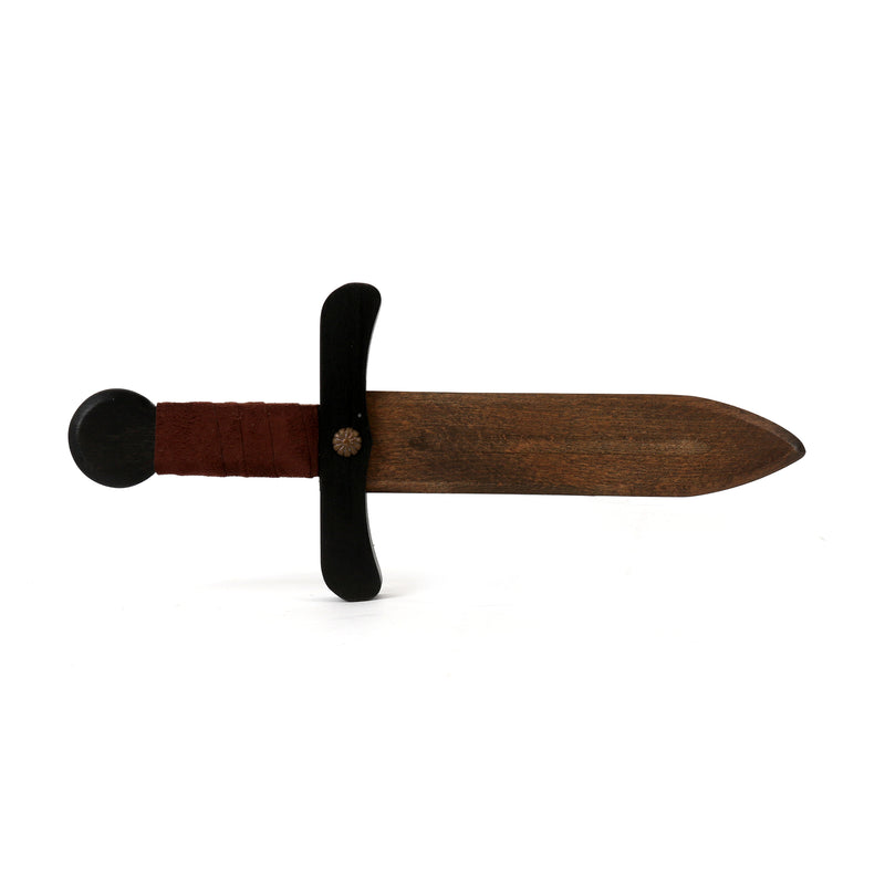 Wooden Dagger rustic dark brown unsheathed
