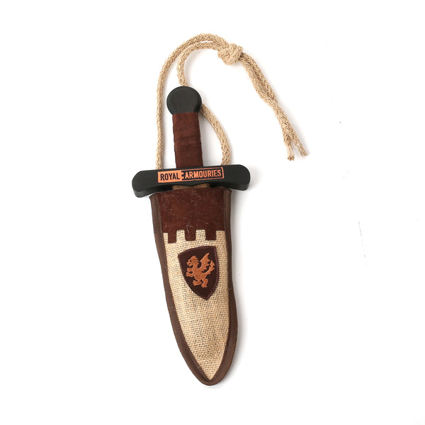 Wooden Dagger with scabbard rustic dark brown