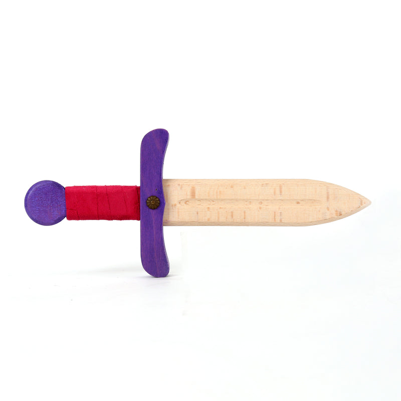 Wooden dagger pink and purple unsheathed
