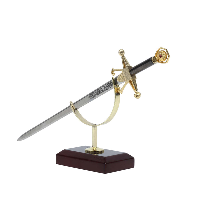 Diagonal Letter Opener on display Stand front right view