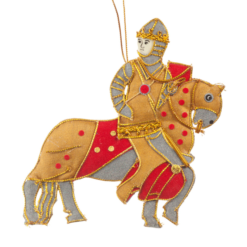 Medieval Knight on horse hanging textile decoration