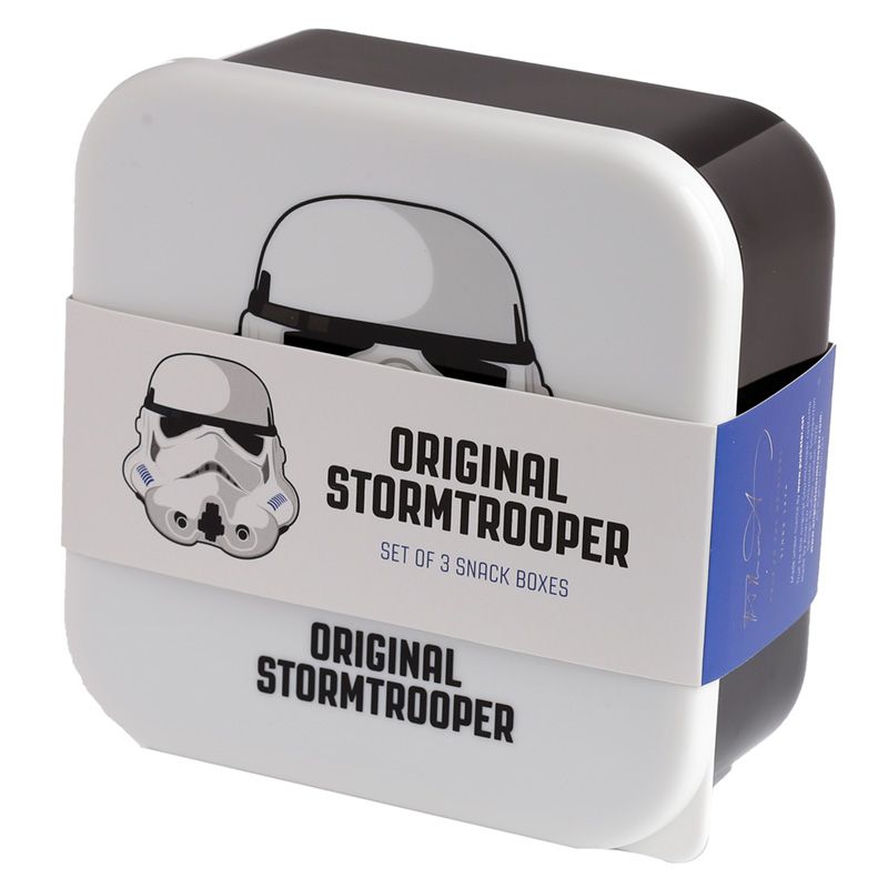 Stormtrooper Set of 3 Lunch Box & Snack Pots large black box in cardboard sleeve