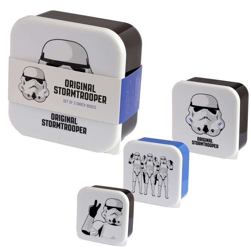 Stormtrooper Set of 3 Lunch Box & Snack Pots all 3 pots together
