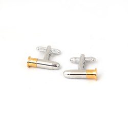silver and gold effect Bullet cufflinks