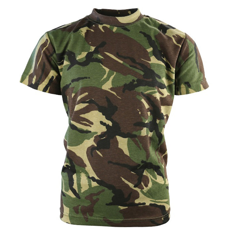 Childrens camoflauge T-shirt in woodland DPM